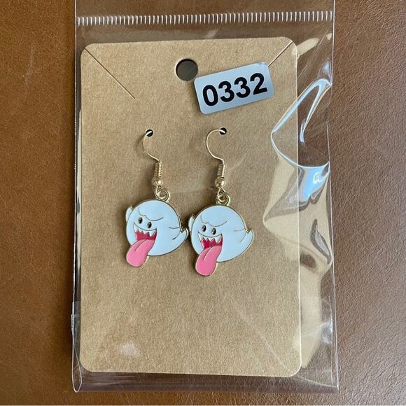 Jewelry - Super Mario Bros. Ghost Boo Drop Earrings Halloween Whimsigoth Art Video Game
